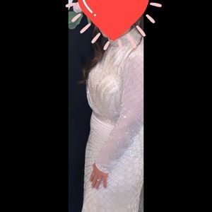 Ivory embellished gown- perfect condition!